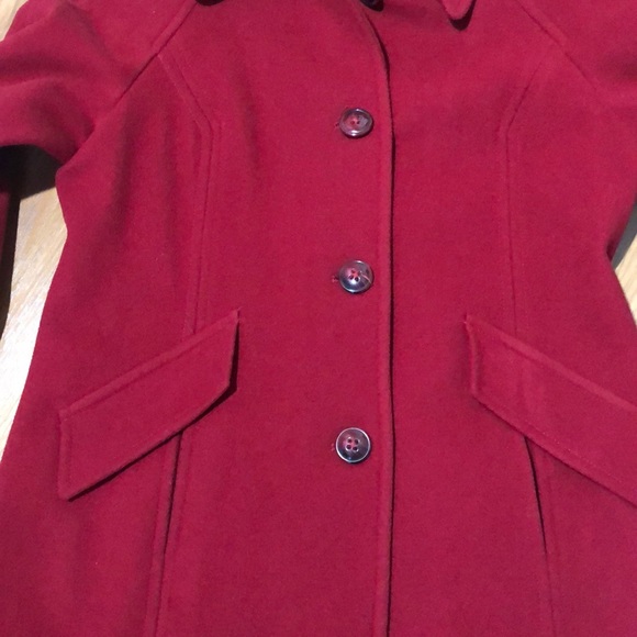 London Fog Red Wool Blend Pea Coat Sz M - Picture 3 of 9